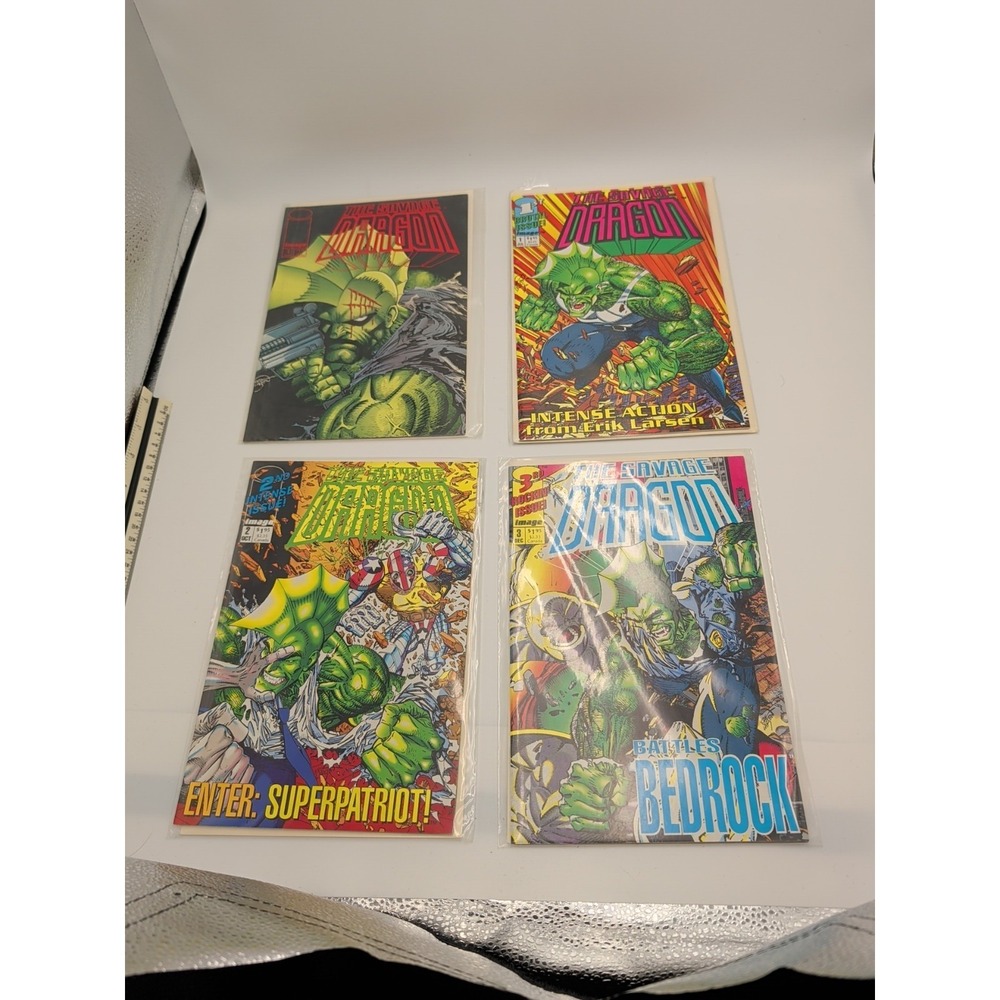 The Savage Dragon Comic Lot 1992 Issues 1-3 & 1993 Issue‎ 1 Image Comics